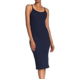 NWT French Connection Ribbed Midi Dress Navy XS